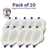 7W Elegant Series LED Downlight – Pack of 10 (Plastic Body)