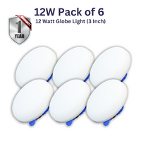 12W Globe LED Downlight – Pack of 6 (3 Inch)
