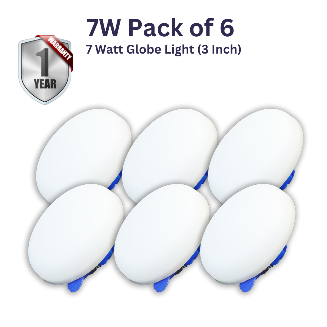 7 Watt Globe LED Downlight Pack of 6 (3 Inch)