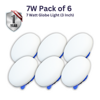 7W Globe LED Downlight – Pack of 6 (3 Inch)