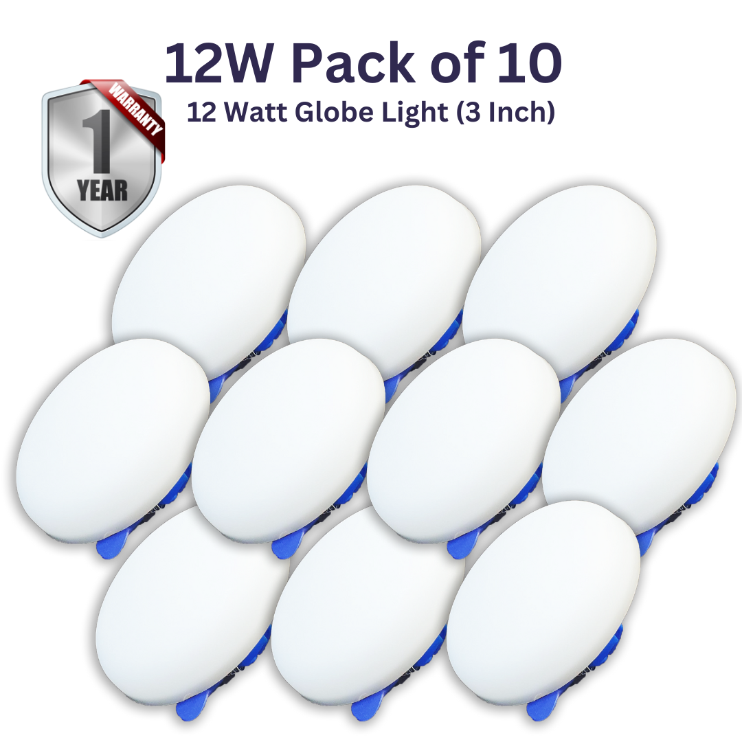 12 Watt Globe LED Downlight Pack of 10 (3 Inch)