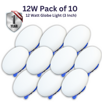 12W Globe LED Downlight – Pack of 10 (3 Inch)