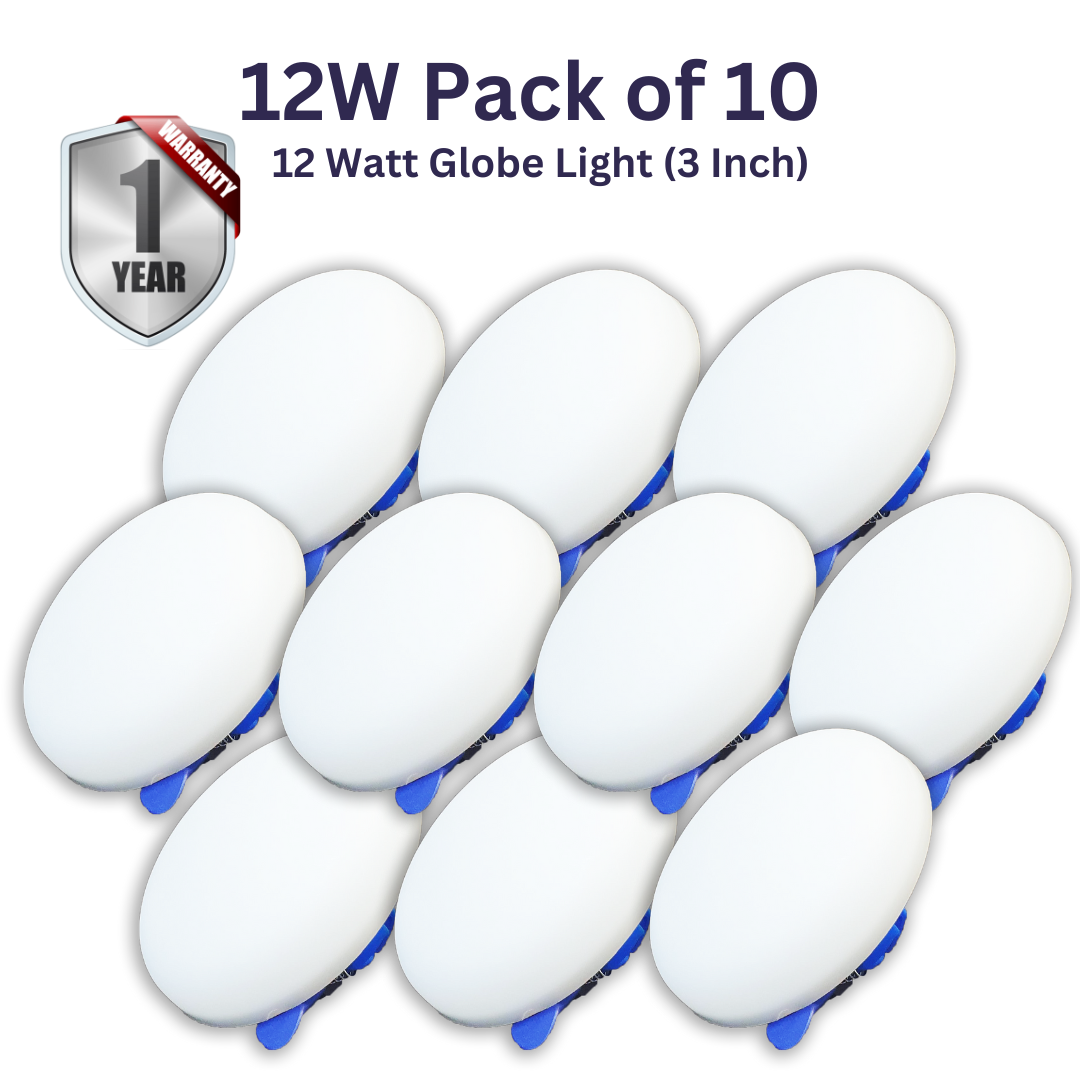 12W Globe LED Downlight – Pack of 10 (3 Inch)