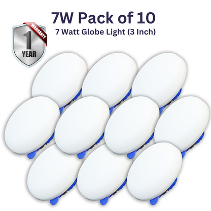 7 Watt Globe LED Downlight Pack of 10 (3 Inch)