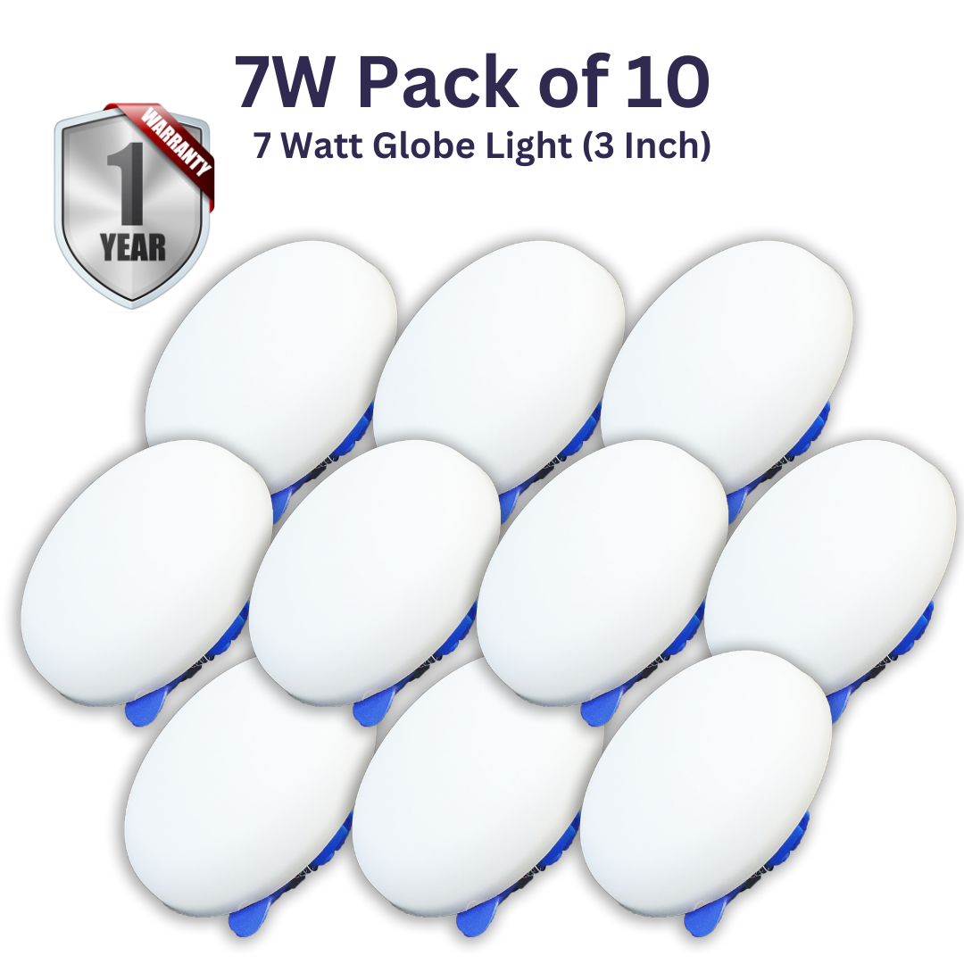 7W Globe LED Downlight – Pack of 10 (3 Inch)