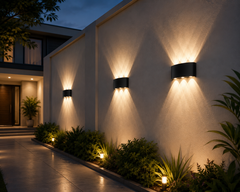 2 Way (3+3) Oval Modern Wall Light 6W Waterproof