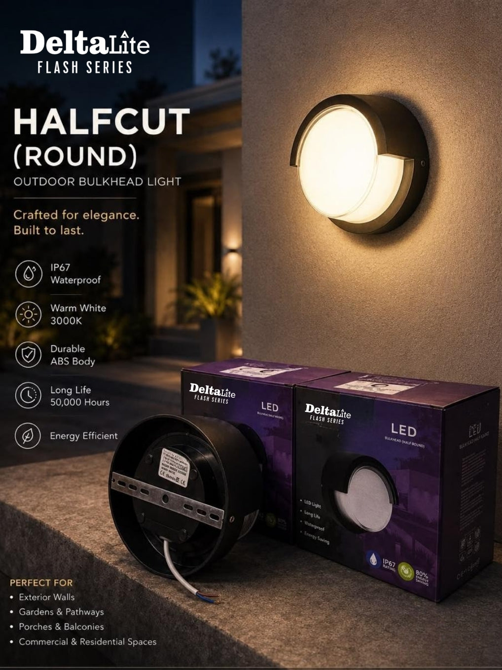 BULKHEAD HALF CUT ROUND 