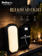 Delta 18W Bulkhead Double Cover Sqaure Wall Light-Waterproof