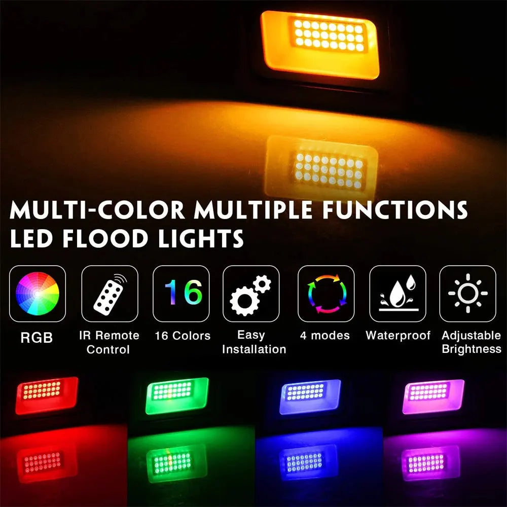 RGB Flood lights 50W/100W | 16 Colors RGB Party Light functions