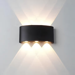 2 Way (3+3) Oval Modern Wall Light 6W Waterproof
