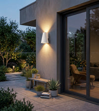 Delta 2 Way White Flask Wall Light-Waterproof